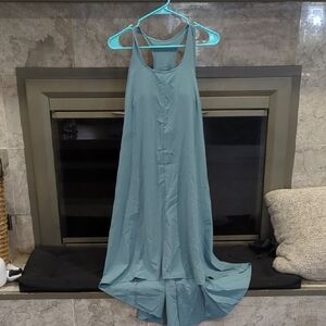 HALARA Light Teal High-Low Dress